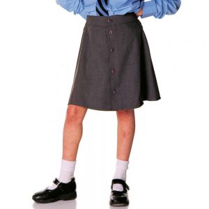 Girls School Skirt Button Front