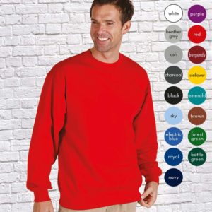 70% Supercarded Ringspun Cotton / 30% Polyester Mens Extra Premium Set-In Crew Sweat Long Sleeve
